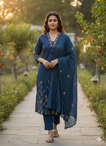 Jaipuri 3pcs wholesale kurti market in india